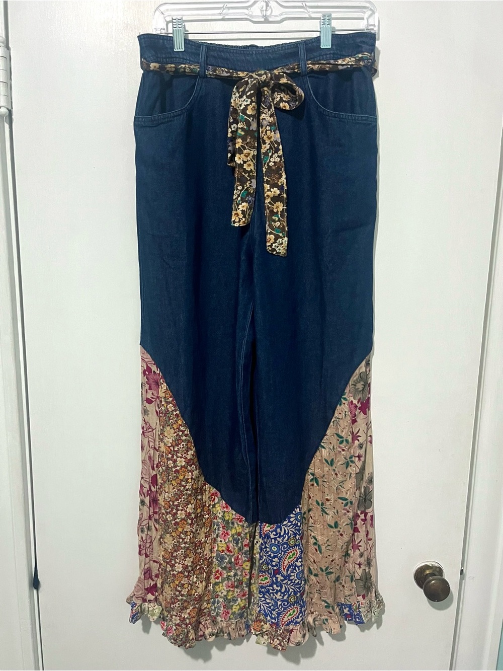 Young Threads Bohemian Patchwork Wide-Leg Pants